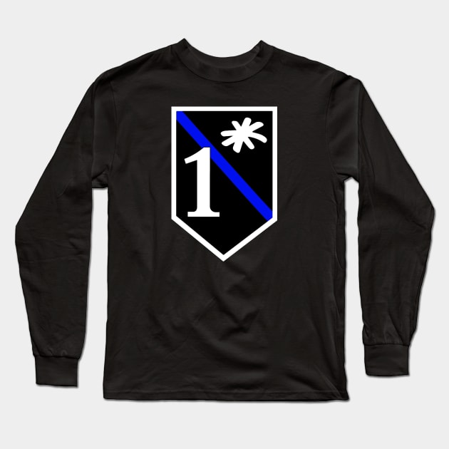 One Asterisk-Thin Blue Line- Police Long Sleeve T-Shirt by Porcupine and Gun